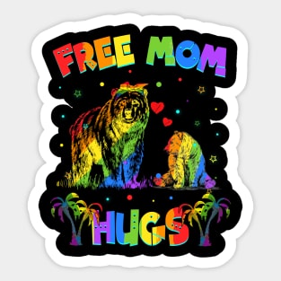 Free Mom Hugs Bear LGBT Pride Sticker